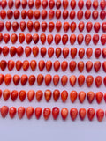 Spiny Oyster Shell Pear Cabs • 3x5 mm Size • Pack of 5 Piece • Red Color • AAA Quality • Natural Shell Cabochon