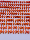 Spiny Oyster Shell Pear Cabs • 3x5 mm Size • Pack of 5 Pcs • Orange Color • AAA Quality • Natural Shell Cabochon