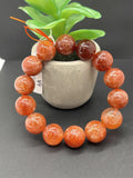 Sunstone Bracelet 16 mm size- Code #V4 -AAA Quality -Weight 74.6 gm Natural Sunstone Round Bracelet - Length 7.5 Inch