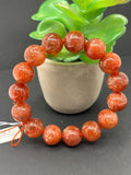 Sunstone Bracelet 14.5 mm size- Code #V7 -AAA Quality -Weight 61 gm Natural Sunstone Round Bracelet - Length 7.5 Inch
