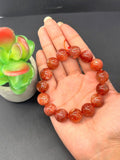 Sunstone Bracelet 14.5 mm size- Code #V7 -AAA Quality -Weight 61 gm Natural Sunstone Round Bracelet - Length 7.5 Inch