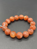 Sunstone Bracelet 14 mm size- Code #V10 -AAA Quality -Weight 55.4 gm Natural Sunstone Round Bracelet - Length 7.5 Inch