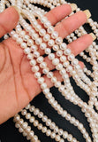 White Freshwater Pearl Potato shape . size 7-8 MM , Cultured Pearl . Length 16 Inch