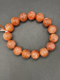 Sunstone Bracelet 14 mm size- Code #V17 -AAA Quality -Weight 54.4 gm gm Natural Sunstone Round Bracelet - Length 7.5 Inch