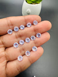 6 mm Lavender Quartz Round Cut - Pack of 4 Pcs - Light Lavender Color - AAA Quality