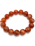 Sunstone Bracelet 15 mm size- Code #V18 -AAA Quality -Weight 68.1 gm gm Natural Sunstone Round Bracelet - Length 7.5 Inch