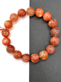Sunstone Bracelet 12 mm size- Code #V24 -AAA Quality -Weight 41.5 gm gm Natural Sunstone Round Bracelet - Length 7.5 Inch