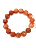 Sunstone Bracelet 15 mm size- Code #V31 -AAA Quality -Weight 70.2 gm gm Natural Sunstone Round Bracelet - Length 7.5 Inch