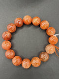 Sunstone Bracelet 15 mm size- Code #V31 -AAA Quality -Weight 70.2 gm gm Natural Sunstone Round Bracelet - Length 7.5 Inch