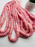 Queen Conch Shell Roundel Beads • 6 TO 12 mm •Dark Color • Length 40 cm • AAA+ Quality • Natural Pink Queen Conch Shell Beads