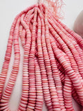 Queen Conch Shell Roundel Beads • 6 TO 12 mm •Dark Color • Length 40 cm • AAA+ Quality • Natural Pink Queen Conch Shell Beads
