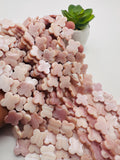 Pink Mother of Pearl Clover Beads • 18 / 20 mm Size • 40 cm length • AAA Quality • Natural Pink Mother of Pearl Faceted Flower