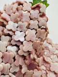 Pink Mother of Pearl Clover Beads • 18 / 20 mm Size • 40 cm length • AAA Quality • Natural Pink Mother of Pearl Faceted Flower