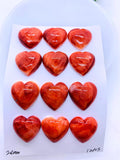 Spiny Oyster Shell Heart Cabs • 20 mm Size • Pack of 1 Pc • AAA Quality • Natural Shell Cabochon • Red Color • Flat Back