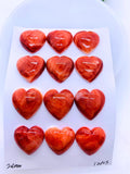 Spiny Oyster Shell Heart Cabs • 20 mm Size • Pack of 1 Pc • AAA Quality • Natural Shell Cabochon • Red Color • Flat Back