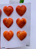 Spiny Oyster Shell Heart Cabs • 18 mm Size • Pack of 1 Pc • AAA Quality • Natural Shell Cabochon • Red Color • Flat Back