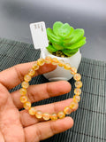 Golden Rutile Round Bracelet • 7.5 mm Size • Code B5 • 4A Quality • Natural Rutilated Quartz Bracelet