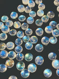 Rainbow Moonstone Cabs 5 mm - Pack of 6 Pcs - 4A Quality - Blue Fire Moonstone Cabochons-