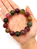Tourmaline Bracelet- 15 mm Size - Code T1 - AAA Quality -Weight 85.7 gm Natural Multi Tourmaline Round Bracelet - Length 7.5 Inch