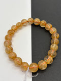 Golden Rutile Round Bracelet •8.5mm Size • Code Q6• Weight 20.4 gm - 4A Quality • Natural Rutilated Quartz Bracelet