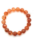 Sunstone Bracelet 10.5 mm size- Code #U2 -AAA Quality -Weight 30.2 gm Natural Sunstone Round Bracelet - Length 7.5 Inch