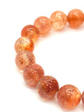 Sunstone Bracelet 10.5 mm size- Code #U2 -AAA Quality -Weight 30.2 gm Natural Sunstone Round Bracelet - Length 7.5 Inch