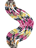 Multi sapphire faceted Drop 3X5mm Size - AAA Quality - 17 Inch length - Natural Multi sapphire Briolette, weight 86 ct per strand