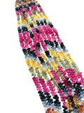 Multi sapphire faceted Drop 3.5X6 mm Size - AAA Quality - 17 Inch length - Natural Multi sapphire Briolette
