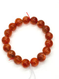 Sunstone Bracelet 12 mm size- Code #U6 -AAA Quality -Weight 43.2 gm Natural Sunstone Round Bracelet - Length 7.5 Inch
