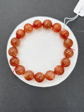 Sunstone Bracelet 12 mm size- Code #U6 -AAA Quality -Weight 43.2 gm Natural Sunstone Round Bracelet - Length 7.5 Inch