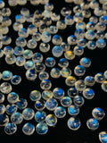 Rainbow Moonstone Cabs 4 mm - Pack of 8 Pcs - 5A Quality - Blue Fire Moonstone Cabochons-