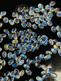 Rainbow Moonstone Oval Cabs 4x5-6 mm - Pack of 6 Pcs- 5A Quality- Blue Flash Moonstone Cabochons