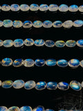 Rainbow Moonstone Oval Cabs 5x7 mm - Pack of 5 Pcs- 5A Quality- Blue Flash Moonstone Cabochons