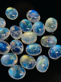 Rainbow Moonstone Oval Cabs 8x10 mm - Pack of 2 Pcs- 5A Quality- Blue Flash Moonstone Cabochons