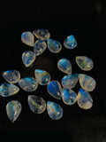 Rainbow Moonstone Pear Cabs 6X9 / 7X9-10/ 7-7.5X10 mm - 5A Quality - Blue Flash Moonstone Cabochons