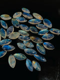 Rainbow Moonstone Marquise Cabs 5-6x10-11 mm - Pack of 2 Pcs - Blue Fire Moonstone Cabochons