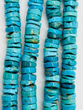 Turquoise Heishi Beads - 10 mm Size - AAA Quality - 16 Inch Length- Natural Turquoise beads, Anhui mines.