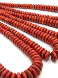 Coral Rondelle beads 6-14 size - Length 16 Inch - Natural Coral Roundel beads. graduated size 6-14mm.