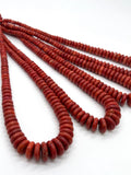 Coral Rondelle beads 6-14 size - Length 16 Inch - Natural Coral Roundel beads. graduated size 6-14mm.