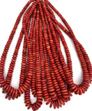 Coral Rondelle beads 6-14 size - Length 16 Inch - Natural Coral Roundel beads. graduated size 6-14mm.
