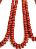 Coral Roundel beads 4-10 mm size - Length 40 cm - Natural Color Coral Roundel beads.