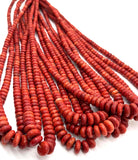 Coral Roundel beads 4-10 mm size - Length 40 cm - Natural Color Coral Roundel beads.