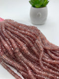 Strawberry Quartz faceted Heishi 6 mm - AAA Quality- Faceted heishi/ Tyre beads - Length 16 Inch