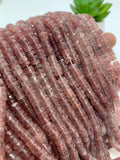Strawberry Quartz faceted Heishi 6 mm - AAA Quality- Faceted heishi/ Tyre beads - Length 16 Inch