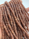 Peach Moonstone Faceted Heishi 6mm - AAA Quality - Length 16 Inch - Moonstone Heishi Tyre Beads