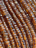 Hessonite Garnet faceted Heishi 4.5 / 5 mm - Length 16" - Hessonite Garnet Heishi Tyre Beads