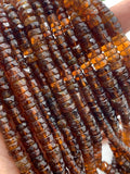 Hessonite Garnet faceted Heishi 4.5 / 5 mm - Length 16" - Hessonite Garnet Heishi Tyre Beads