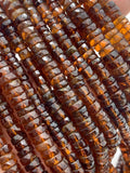 Hessonite Garnet faceted Heishi 4.5 / 5 mm - Length 16" - Hessonite Garnet Heishi Tyre Beads