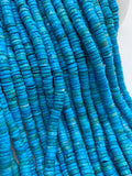 Turquoise Howlite Heishi Beads 6.5 mm - Length 14 " - AAA Quality- Dyed Turquoise Heishi Tyre Beads