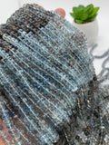 Moss Aquamarine Roundel Beads - 5/ 5.5-6 mm- Length 14 " - AAA Quality- Natural Moss Aquamarine Rondelle Beads